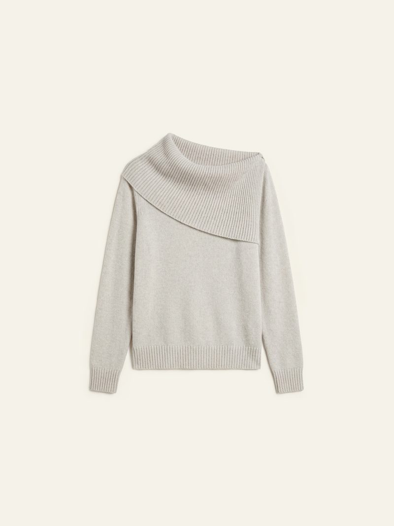 Elegant Cashmere Sweater with Off-Shoulder Design