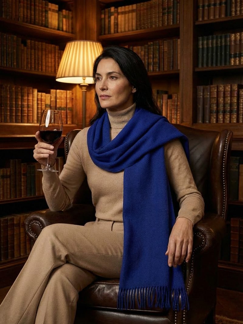 Royal Cobalt  Cashmere Scarf