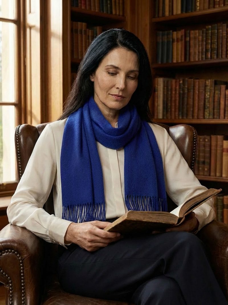 Royal Cobalt  Cashmere Scarf