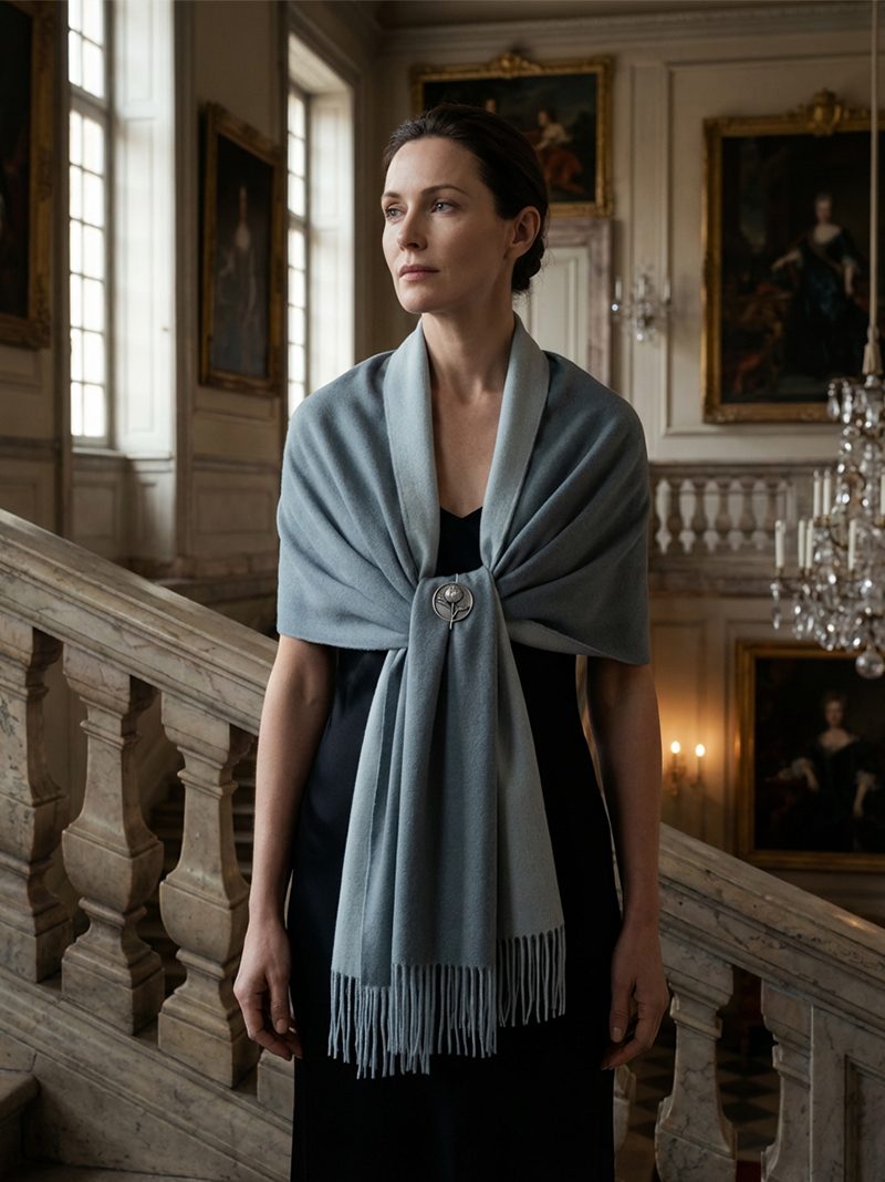 Cashmere Scarf — Dusty Blue Grey