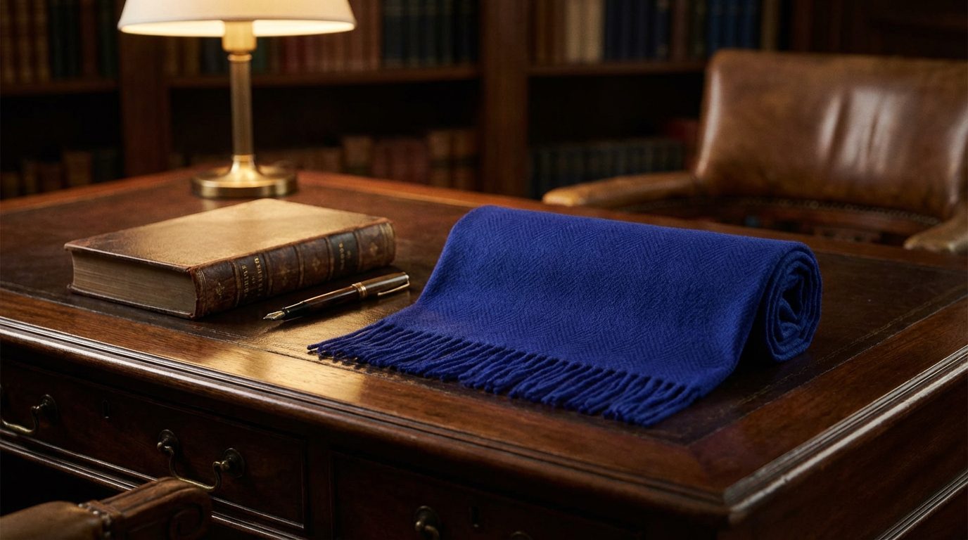 Royal Cobalt  Cashmere Scarf