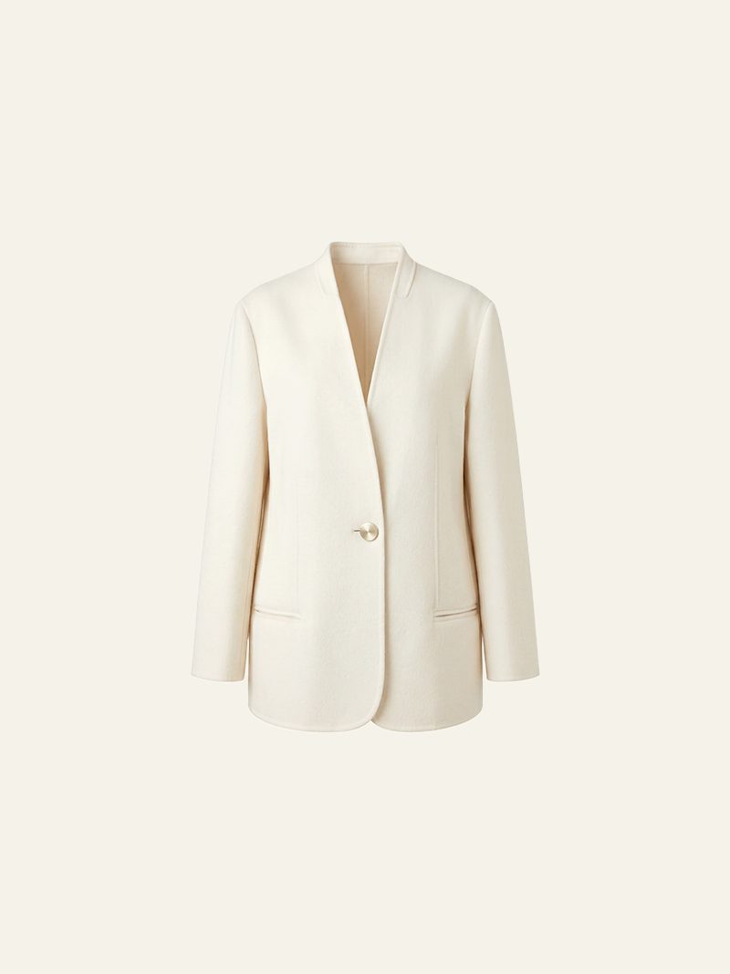 Ivory Cashmere Short Jacket